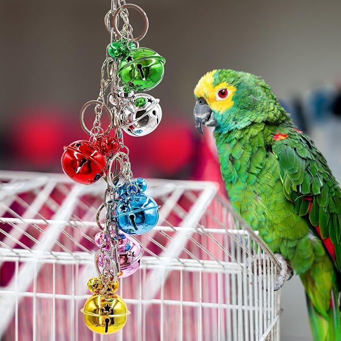 Oooct Bird Swing Bells Toys, Colorful Parrot Metal Bells, Hanging Bird Chewing - Image 4