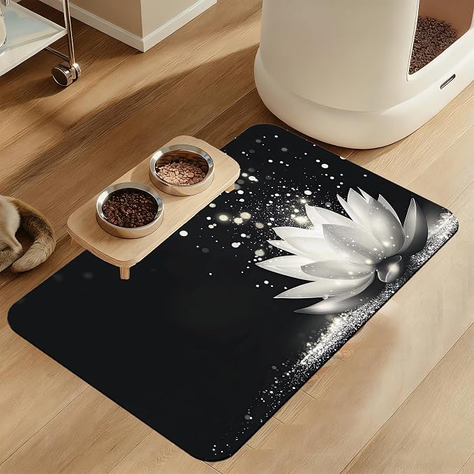 Magic White Lotus Pet Feeding Mat–Christmas Stocking Quick Dry Absorbent Dog by LUTASER