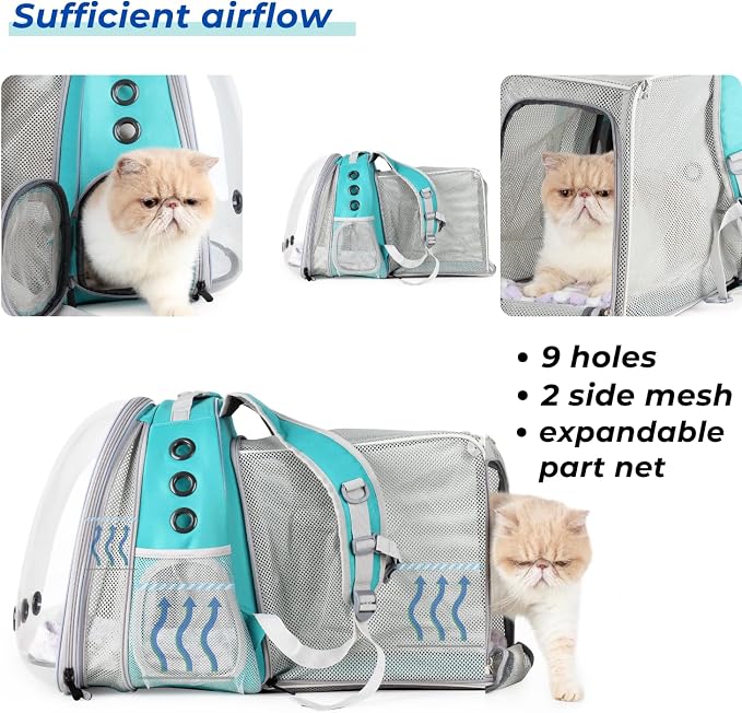 Lollimeow Cat Carrier Backpack, Expandable Bubble Pet Carrier - Image 3