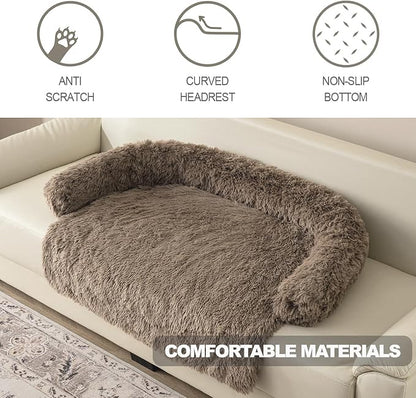 Calming Dogs/Cats Bed Mats, Dog Pad Washable Removable Couch Cover, Plush Long - Image 4