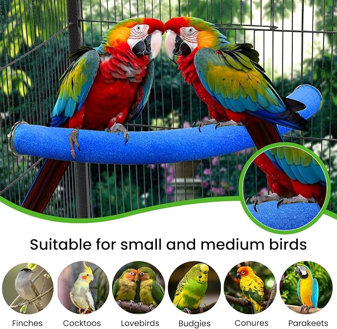 U Shape Parrot Perch Stand Toy Bird Platform Sand Paw Grinding Clean Stick - Image 4