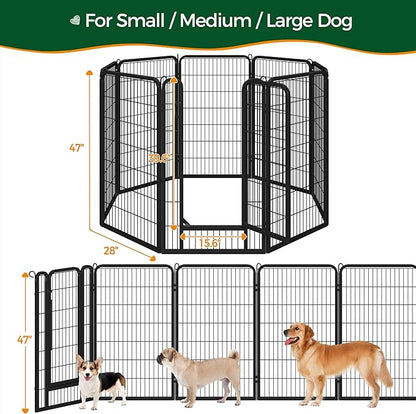 Yaheetech Dog Playpen Outdoor, 47 inch 8 Panels Dog Pen Indoor Heavy Duty Puppy - Image 4