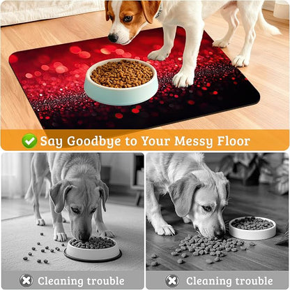 Red Gradienr Feeding Mat, Non-Slip Rubber Backing Mat, Cat Dog Accessories - Image 4
