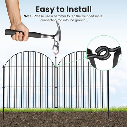 10Pcs No Dig Garden Fence, 32in/24ft Rustproof Metal Dog Fence Outdoor - Image 5