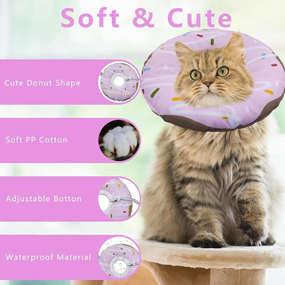 Cat Cone Collar Soft, Adjustable Cat Recovery Collar Kitten Cones to Stop - Image 3