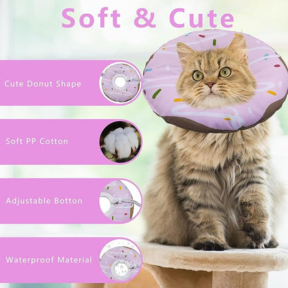 Cat Cone Collar Soft, Adjustable Cat Recovery Collar Kitten Cones to Stop - Image 3
