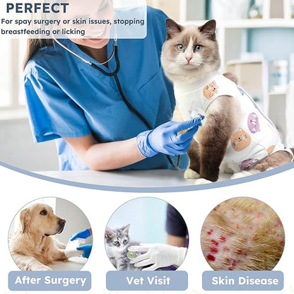 Cat Recovery Suit for Spay Abdominal Wounds, Breathable Cat Onesie for Cats - Image 6