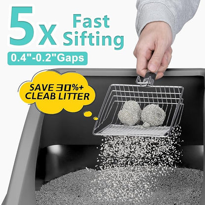 Stainless Steel Litter Box | XXL Deepened 8" Design Enclosed Box - Image 5