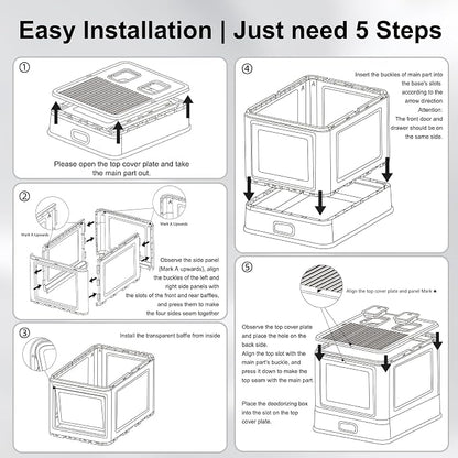 Marchul Enclosed Stainless Steel Cat Litter Box - Image 7