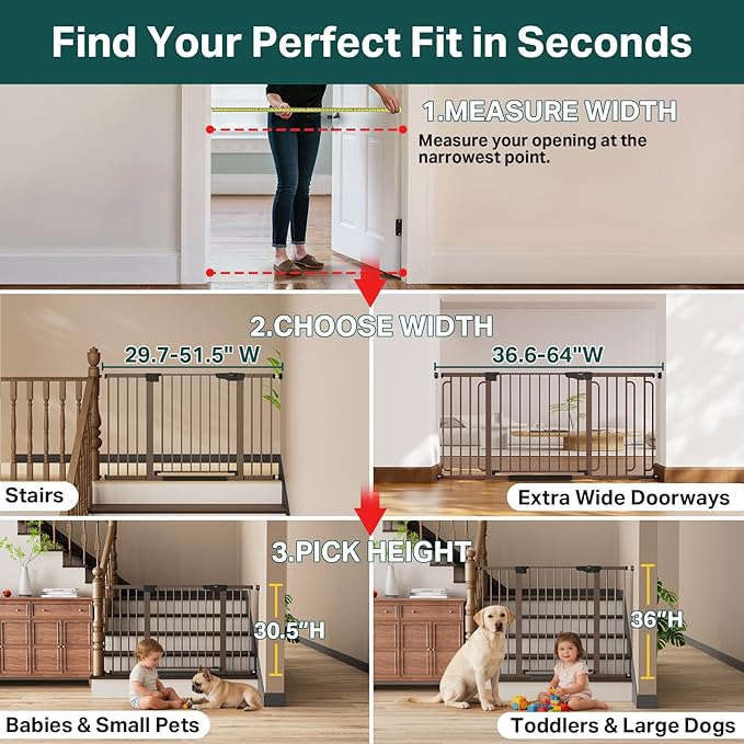 Cumbor 29.7"–51.5" Extra Wide Baby Gate - Image 2