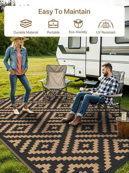 GENIMO Outdoor Rug for Patio Clearance, Reversible Plastic Camping Rugs - Image 3