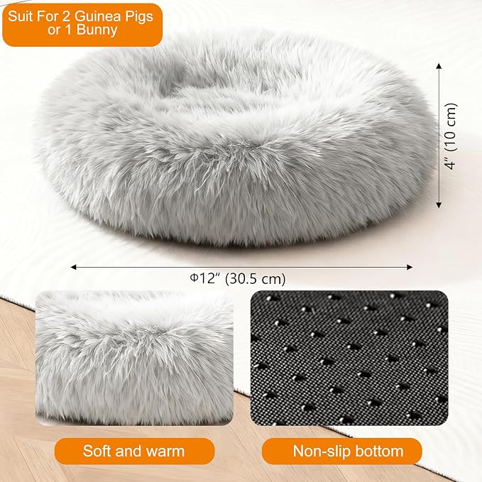 Guinea Pigs Bed Small Animal Bedding Donut-Shaped Burrowing Pet Bed Soft and - Image 2