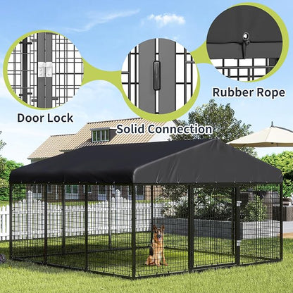 Outdoor Dog Kennel Steel for Medium/Small Dogs Anti-Rust Coating Cage - Image 6