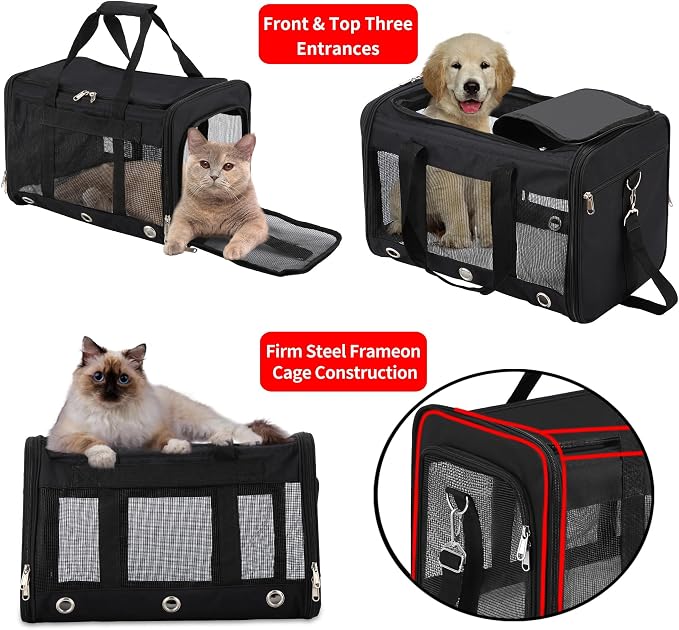 Soft Sided Cat/Dog Carrier，Collapsible Mesh Pets Travel Carriers - Image 6