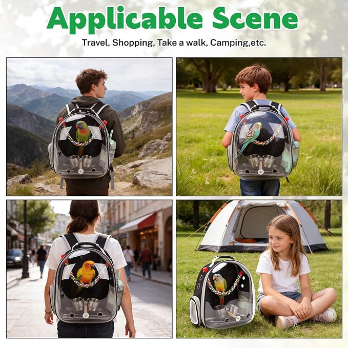 Rypet Bird Carrier Backpack Parrot Portable Breathable Bag Pet Bird Lightweight - Image 6