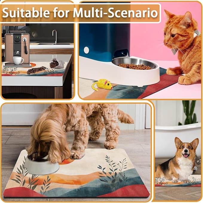 Absorbent Pet Dog Bowl Mat for Food and Water, Pet Cat Food Feeding Mat - Image 7