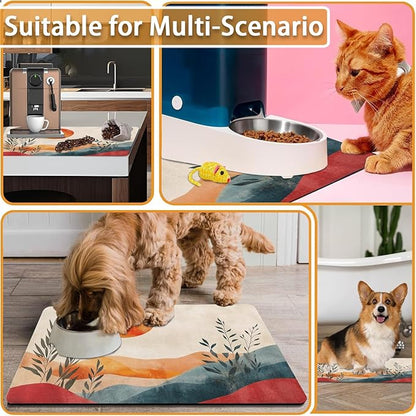 Absorbent Pet Dog Bowl Mat for Food and Water, Pet Cat Food Feeding Mat - Image 7