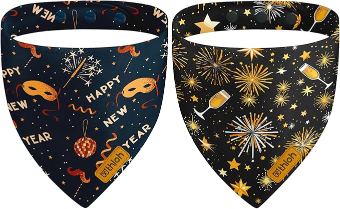 Happy New Year Dog Bandanas by THLOHDogBandanas