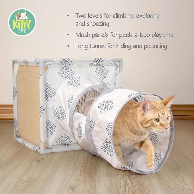 Kitty City Cozy Cat Play Furniture, Hideaway Cat Tunnel - Image 2