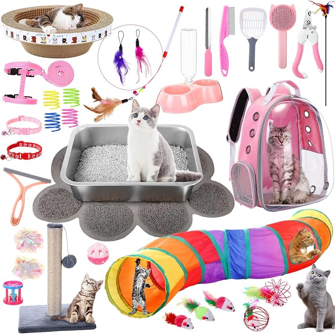 31 Pcs Kitten Supplies Starter Kit Kitten Essentials Starter Kit Include by PullCrease