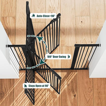 keny 51" Extra Tall Pet Gate, 29.7"-46" Wide Adjustable Cat Gate - Image 5