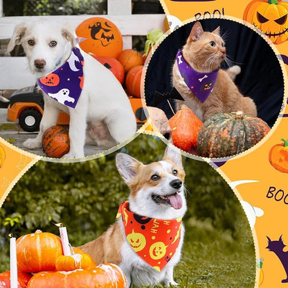 Abbylike 50 Pcs Halloween Dog Bandanas Bulk Pumpkin Bandanas - Image 6