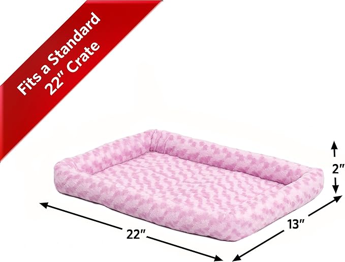 MidWest Homes for Pets QuietTime Fashion XS Dog Bed – Pink Faux Fur Bolster - Image 3