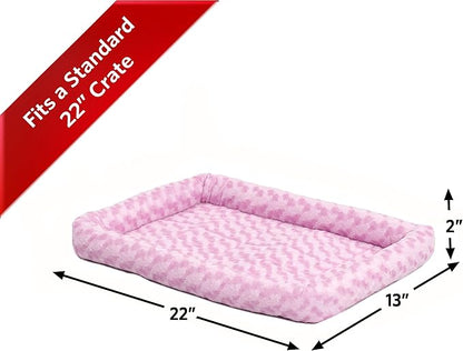 MidWest Homes for Pets QuietTime Fashion XS Dog Bed – Pink Faux Fur Bolster - Image 3