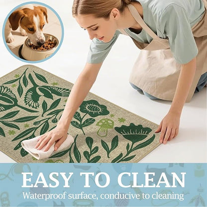 SHIYUE Dog Food Mats for Floors, Absorbent Cat Bowl for Food and Water - Image 3