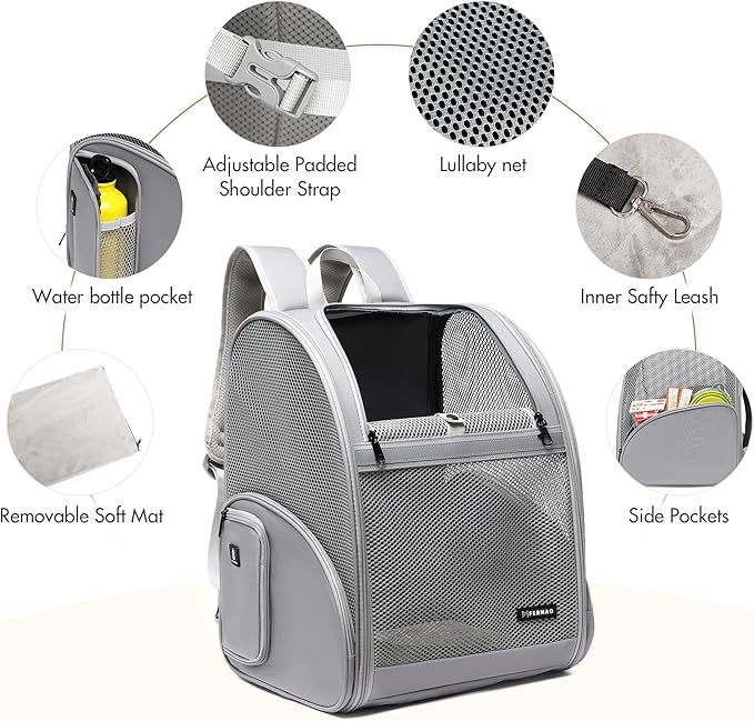 Pet Backpack Carrier ，Large Cat Carrier Backpack Up to 20 Lbs - Image 9