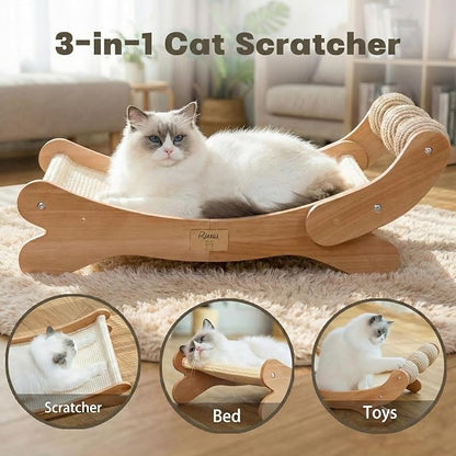 Sisal Cat Scratcher Bed with 3 Toy Balls - Image 3