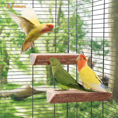 Niteangel Parrot Cage Perch, Wooden Platform - Image 3