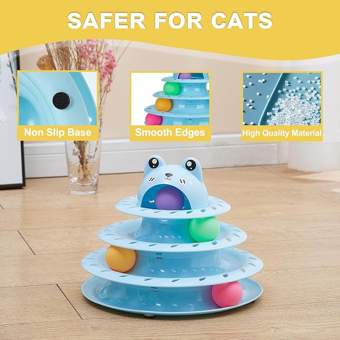 Gefryco Cat Toys 4-Tier Roller Track, Turntable Cat Tower Toy - Image 4