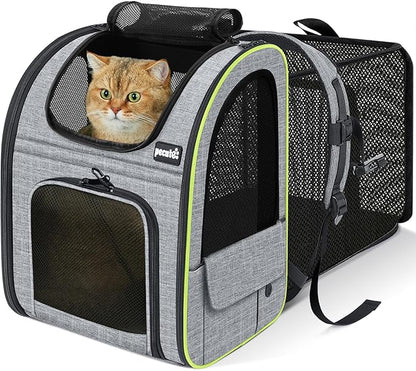 Pecute Cat Backpack Carrier Expandable, Foldable Pet Backpack by pecute
