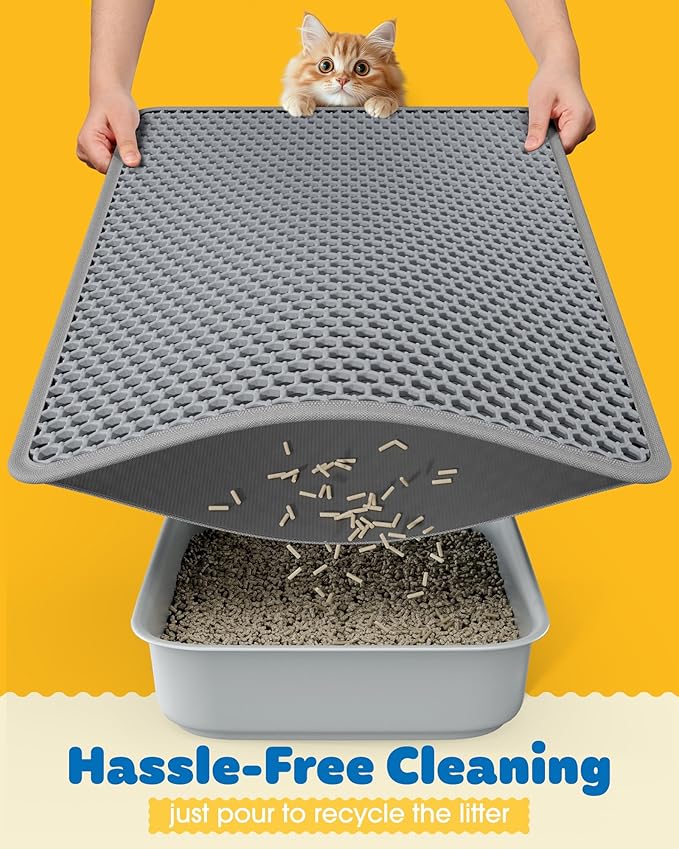 Cat Litter Mat - 23.2'' x 29.1'' Large Litter Trapping Mat, Waterproof - Image 4
