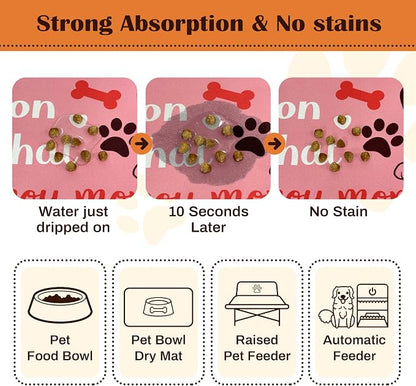 Pet Feeding Mat for Floors Waterproof Dog Mat for Food and Water Absorbent - Image 2