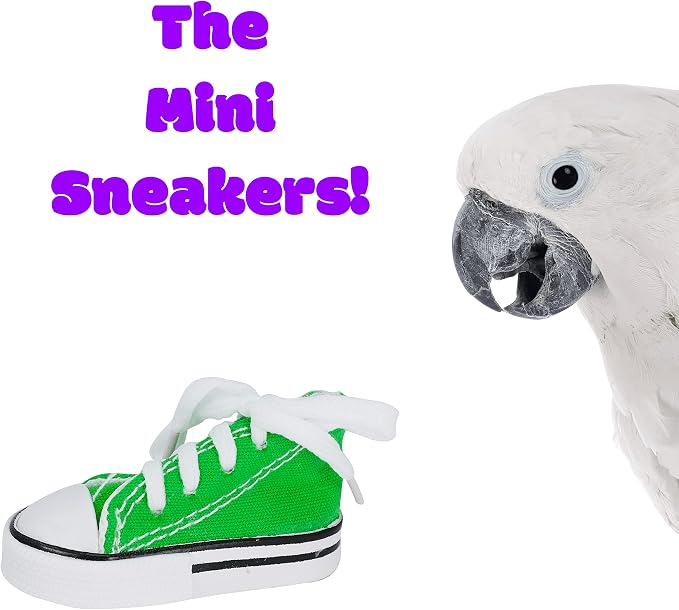 4 Mini Sneakers Bonka Bird Toys Colorful Cotton Rubber Bird Safe Parrot Quaker - Image 6