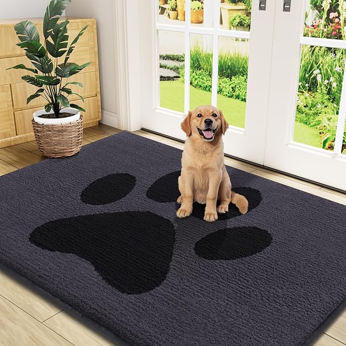 Buganda Dog Door Mat for Muddy Paws, Absorbent Dirt Trapper Non Slip Indoor by Buganda