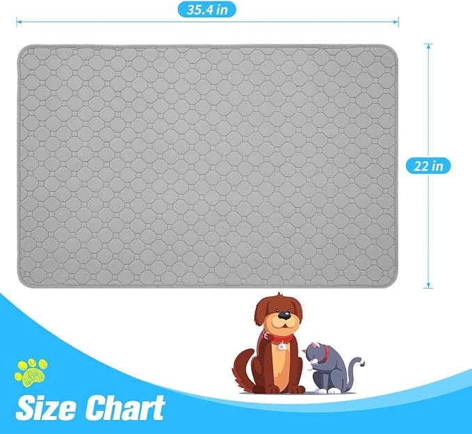 BINGPET Waterproof Dog Food Mat Non-Slip 2 Pcs, 35.4" X 23.6" Anti-Slipextra - Image 6