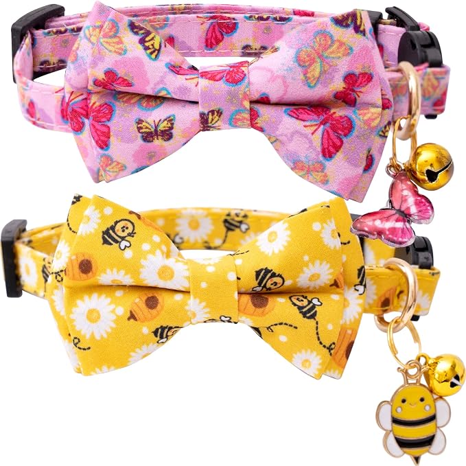 Faygarsle 2 Pack Breakaway Bowtie Cat Collar by Faygarsle