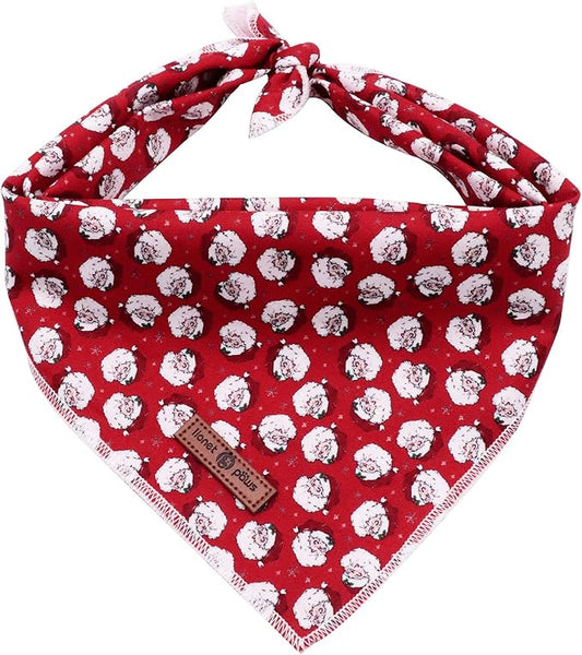 Lionet Paws Christmas Dog Bandana Washable Cotton Handkerchief Scarf Triangle by lionetpaws