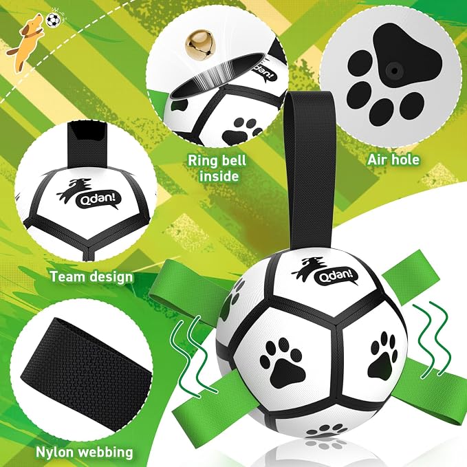 QDAN Dog Toys Balls with Bell Inside, Squeaky Dog Balls - Image 6