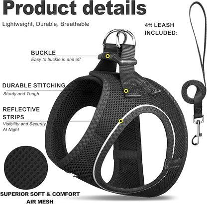 Fida Comfy Dog Harness with Leash, Cat Vest Harness Escape Proof, Breathable - Image 2