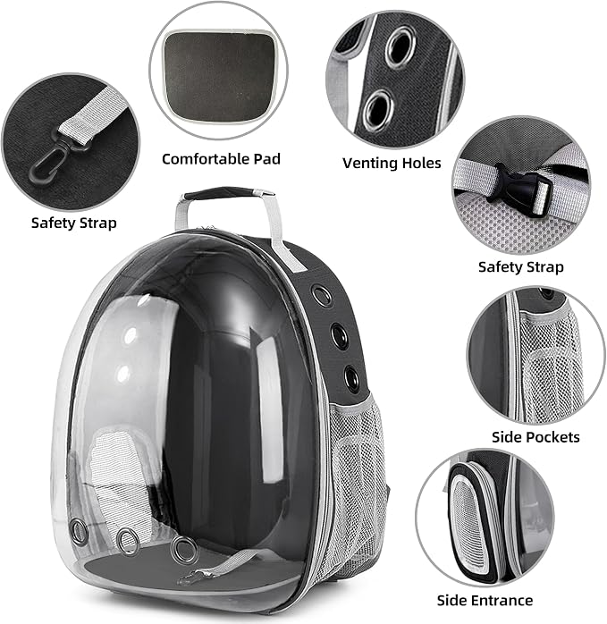 Pet Backpack Carrier, Bubble Backpack Cat Carrier, Pets and Small Dogs - Image 4