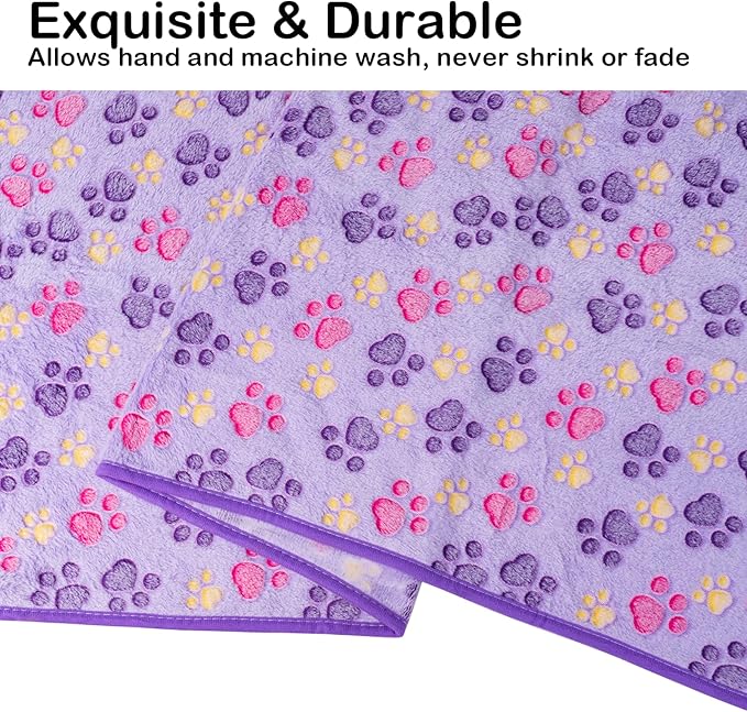 Dono 1 Pack 6 Dog Blankets, Soft Fluffy Fleece Pet Blanket Warm Sleep Mat Paw - Image 4