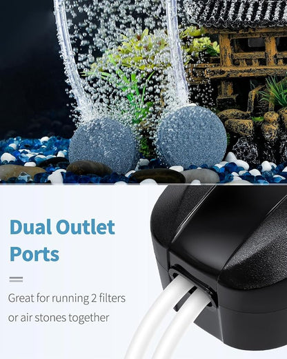 Uniclife Aquarium Air Pump Dual Outlet Fish Tank Aerator - Image 4