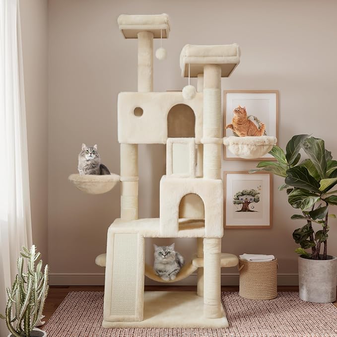 SHA CERLIN 65in Larger Cat Tree Tower Condo - Image 2