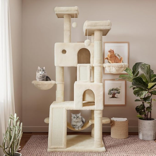 SHA CERLIN 65in Larger Cat Tree Tower Condo - Image 2
