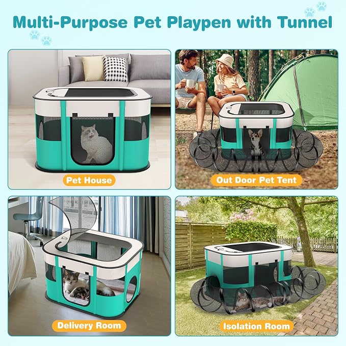 Upgrade Outdoor Cat Enclosure, Outdoor Cat Playpen Enclosed, Portable Catio Cat - Image 6