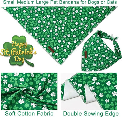 St. Patrick's Dog Bandana, UP URARA PUP Shamrock Triangle Bid Scarf - Image 3